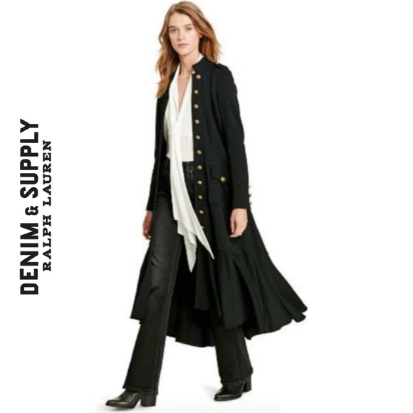 Ralph Lauren Denim and Supply Long Military Officer's Coat Sz:L - Picture 2 of 14